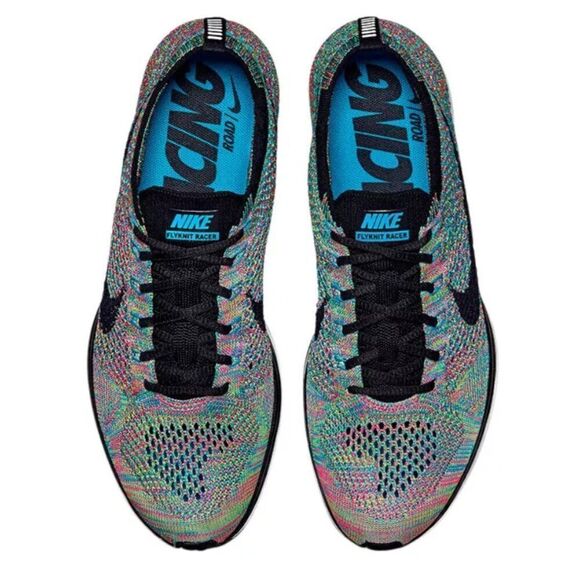 New Nike Flyknit Racer Rainbow Colorway Mens 6.5 US Womens 8 US 39 EUR 2015 - Picture 4 of 8